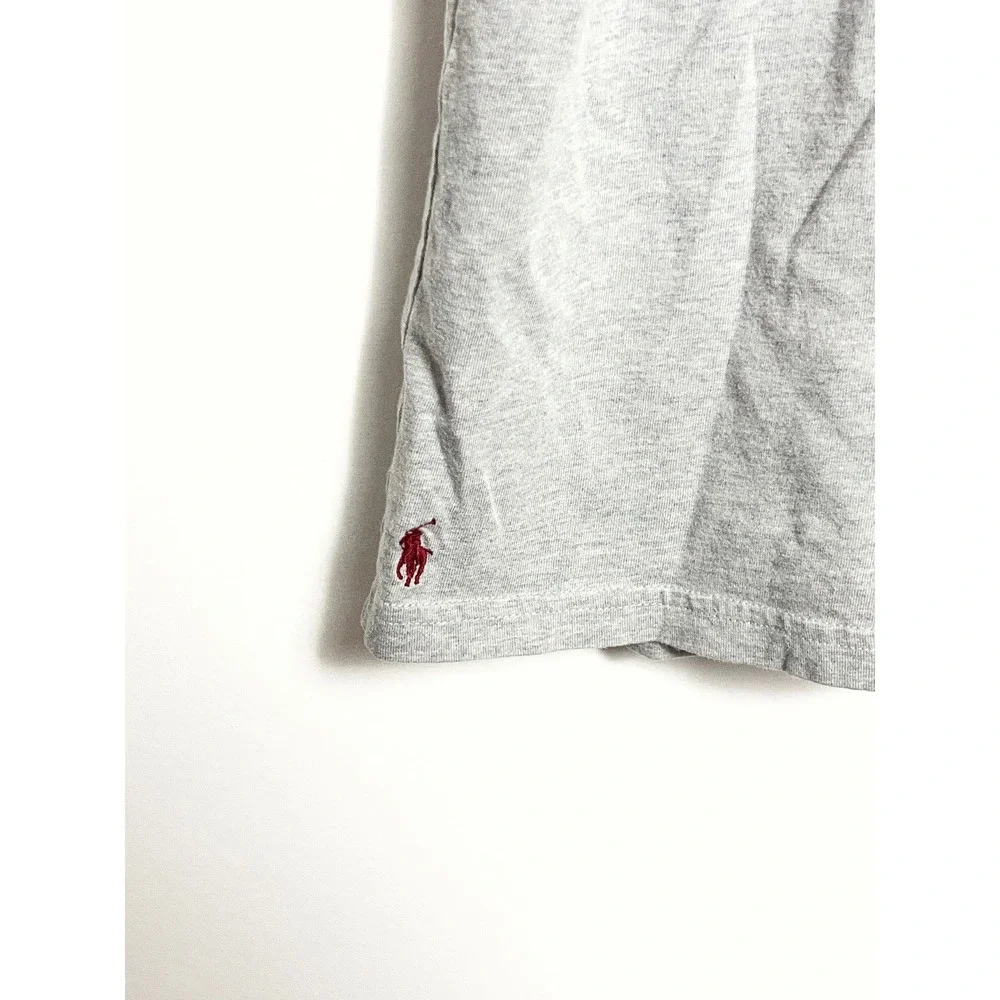 Polo Ralph Lauren Boys XL 18-20 Gray Varsity Logo Graphic T-Shirt SS School Prep